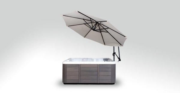 SPA SIDE UMBRELLA, CREME W/BASE LED LIGHT