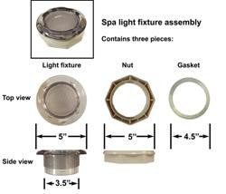 CAL SPAS 5 INCH JUMBO SPA LIGHT OEM KIT, NO LENSES, NO BACK CAP (#630-K008LC) LIT16100237