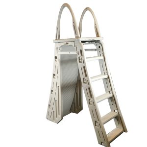 7200 EXTRA HEAVY DUTY ABOVE GROUND POOL LADDER ROLL-GUARD 48"-54" LADDER A-FRAME W/ BARRIER